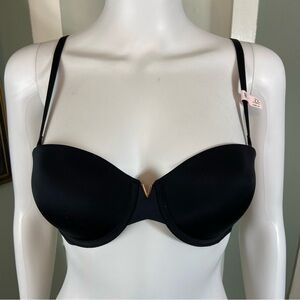 New NWT Victoria's Secret Black Strapless Convertible Demi Bra 32C